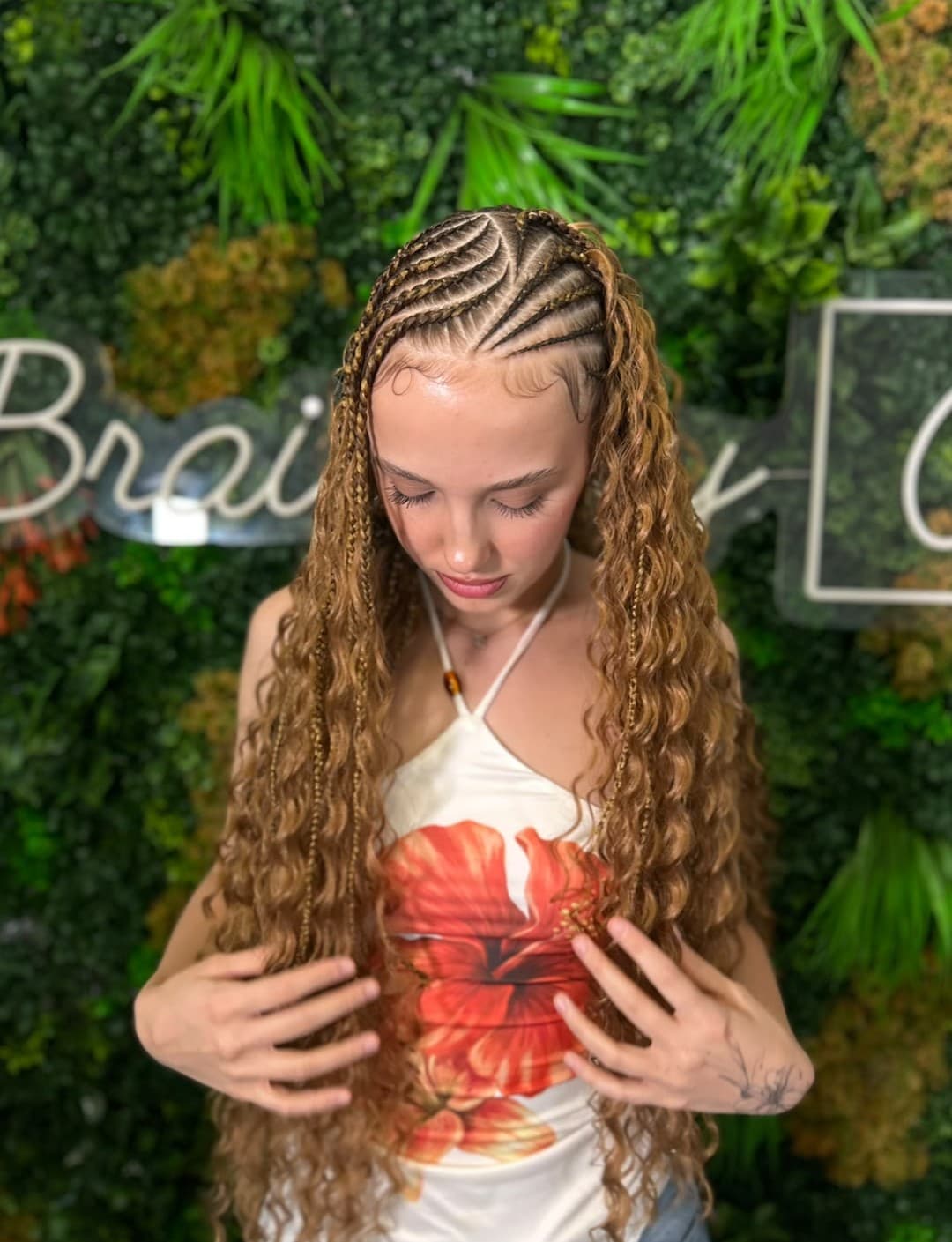 Fulani Braids stil Boho cu bucle si extensii in Bucuresti