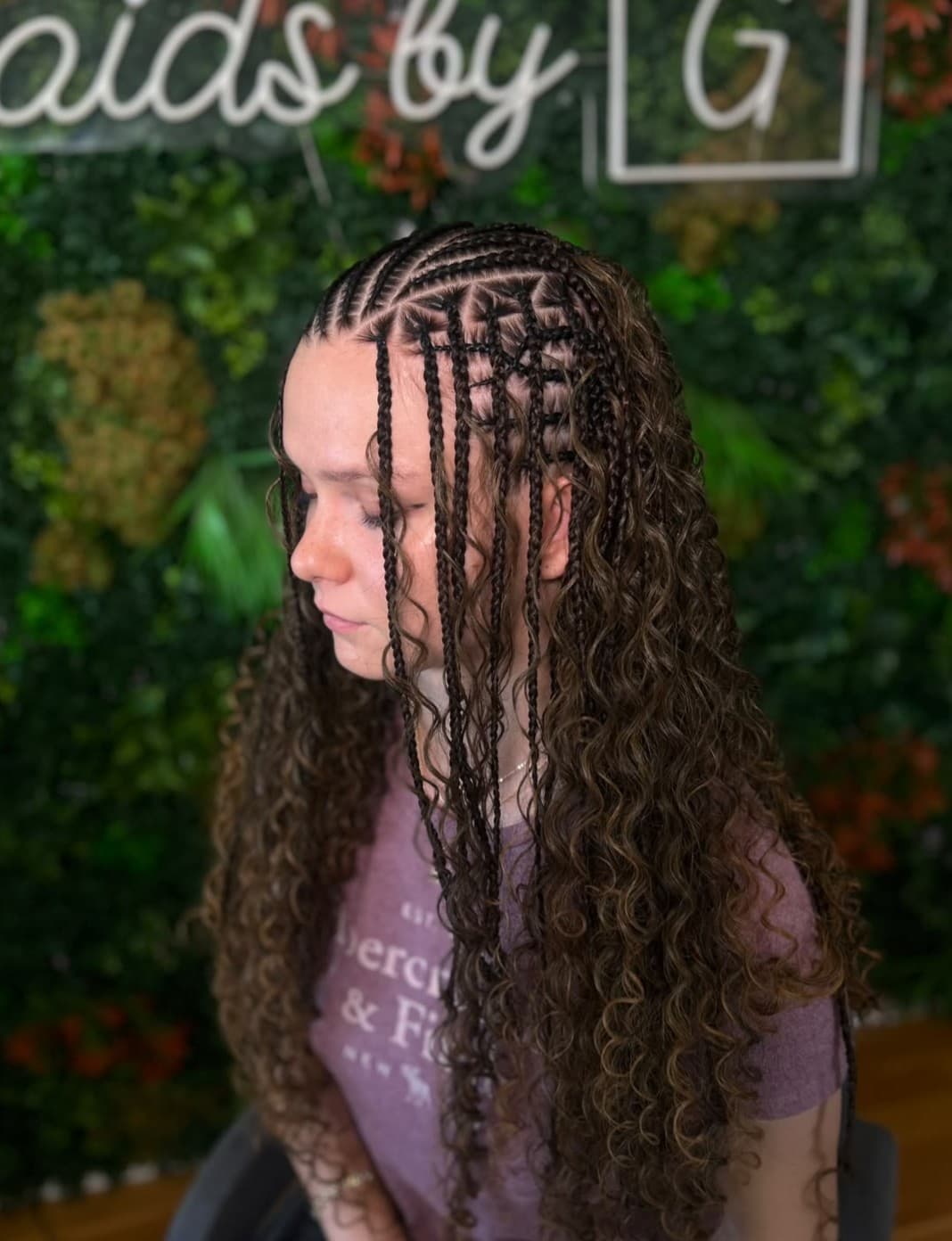Fulani Braids stil Boho cu bucle si extensii in Bucuresti